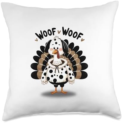 XsHouse Thanksgiving Turkey Disguised as Dalmatian to Dodge Dinner Throw Pillow, 18x18, Multicolor by Unknown