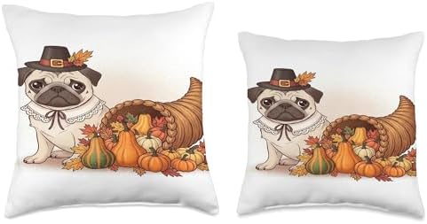 Thanksgiving Pug Throw Pillow - Image 3
