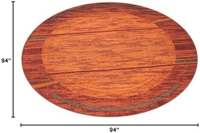 Unique Loom Autumn Collection Modern Contemporary Casual Abstract Area Rug (Terracotta/ Burgundy Border, 8 ft 0 x 8 ft 0 Round) - Image 2