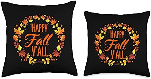 Cute Quote Autumn Happy Fall Y'all Halloween Thanksgiving Throw Pillow - Image 3