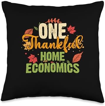 Thanksgiving Holiday Gifts and Designs One Thankful Home Economics Teacher Thanksgiving Throw Pillow, 16x16, Multicolor by Unknown