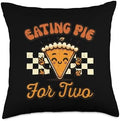 Thanksgiving Pregnancy Eating Pie for 2 Announcement Women Throw Pillow by Unknown