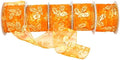 Morex Ribbon Guilded Holly, Wired Sheer, 2.5 inches by 100 Feet, Gold/Rust by MorexRibbon
