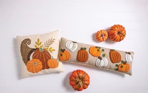 Mud Pie Thanksgiving Long Tufted Pumpkin Pillow - Image 2