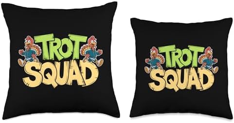 Trot Squad, Friendsgiving Squad Running Thanksgiving Throw Pillow - Image 3