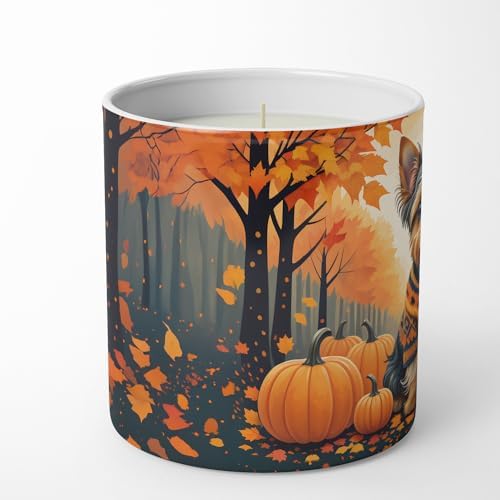 Caroline's Treasures DAC1081CDL Yorkshire Terrier Fall Decorative Soy Candle Nature Soy Wax Essential Oil Home Decor Ideal for Bedroom Kitchen Bath Office Gift, 10 oz - Image 3