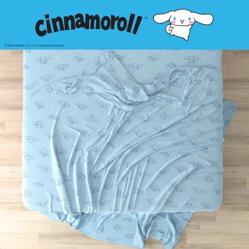 Cinnamoroll Bedding Super Soft Cozy Microfiber 3 Piece Twin Sheet Set, (Officially Licensed Product) by Franco