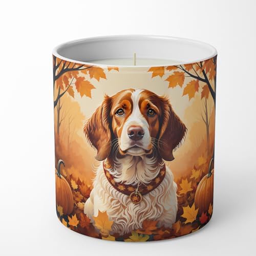 Caroline's Treasures DAC1029CDL Brittany Spaniel Fall Decorative Soy Candle Nature Soy Wax Essential Oil Home Decor Ideal for Bedroom Kitchen Bath Office Gift, 10 oz - Image 4