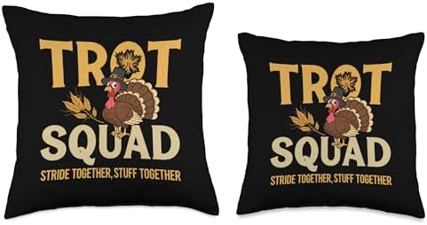 2025 Thanksgiving Trot Squad Holiday Humor Festive Turkey Throw Pillow - Image 3