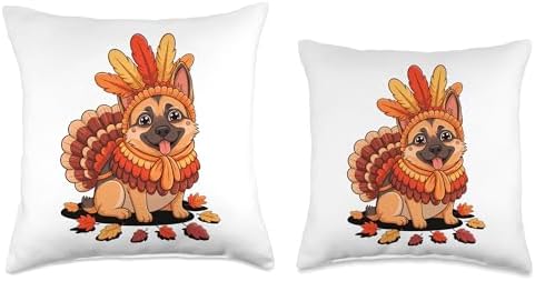 Thanksgiving Turkey German Shepherd GSD Throw Pillow - Image 3