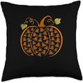 Pilgrim Hats Pumpkin Shape Thanksgiving Farmer Family Throw Pillow by Unknown