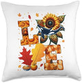 LOVE Thanksgiving Orca Fall Leaves Sunflower Sea Animals Throw Pillow by Unknown