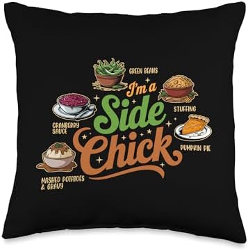 I'm A Side Chick, Grateful Thankful Blessed, Thanksgiving Throw Pillow by HadleyDesigns