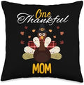 One Thankful MOM Turkey Family Reunion Thanksgiving 2026 Throw Pillow by Unknown