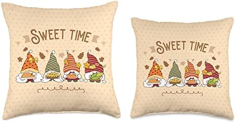 Thanksgiving, autumn fall funny gnomes, Harvest Festival Throw Pillow - Image 3