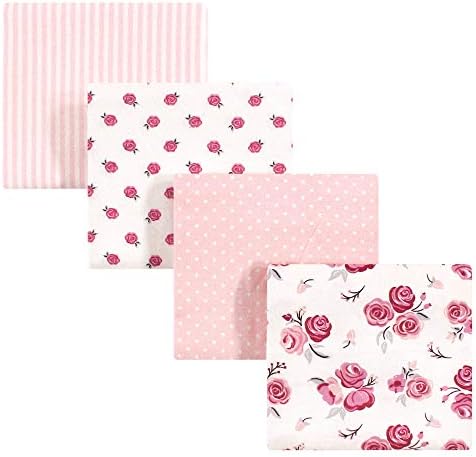 Hudson Baby Unisex Baby Cotton Flannel Receiving Blankets, Rose, One Size by HudsonBaby
