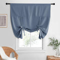 NICETOWN Blackout Room Darkening Curtain Balloon Valance Drape for Kitchen Window, Farmhouse Rod Pocket Curtain Panel for Bathroom Living Room, 52" Wide by 63" Long, Stone Blue, 1 Panel by NICETOWN