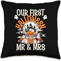 Our First Halloween As Mr & Mrs Couple Throw Pillow