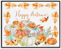 Autumn Pumpkin Harvest Foliage Border, 16 x 20 Inch Framed Giclée Print by StupellIndustries