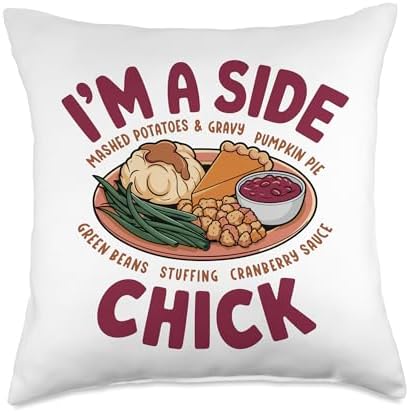 I'm A Side Chick, Grateful Thankful Blessed, Thanksgiving Throw Pillow by HadleyDesigns