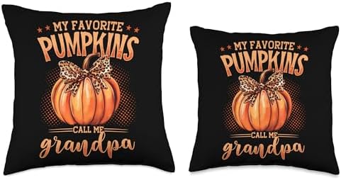 My Favorite Pumpkins Call Me Grandpa Thanksgiving Fall Throw Pillow - Image 3