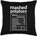 Mashed Potatoes Nutritional Label Funny Thanksgiving Vintage Throw Pillow by YonkboyzApparel