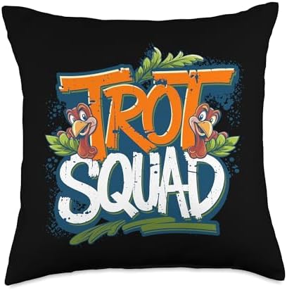 Trot Squad, Friendsgiving Squad Running Thanksgiving Throw Pillow by HadleyDesigns