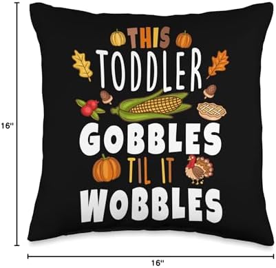 Gobble Till You Wobble Toddler Boys Thanksgiving Pumpkin Throw Pillow - Image 4