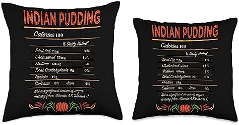 Witty Turkey Day Indian Mush Food Dinner Party Indian Pudding Nutrition Facts Funny Thanksgiving Humor Throw Pillow, 16x16, Multicolor - Image 3