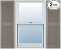 Ekena Millwork Lifetime Vinyl LL1S12X06700CL Standard Cathedral Top Center Mullion, Open Louver Vinyl Shutters, w/Installation Shutter-Lok's & Matching Screws (Per Pair), 12"W x 67"H, Clay