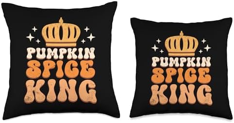 Hello Fall Autumn Pumpkin Spice King Thanksgiving Pumpkin Spice King Squad for Latte Lover Autumn Team Throw Pillow, 18x18, Multicolor - Image 3