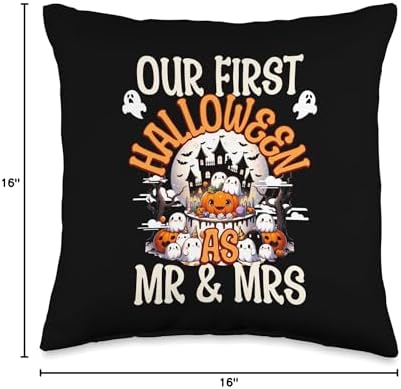 Our First Halloween As Mr & Mrs Couple Throw Pillow