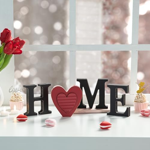 Glitzhome Interchangeable Home Sign with 10 Seasonal Icons Wooden Sign Table Top Shelf Decor for Holiday Farmhouse Door Welcome DIY Decor - Image 5