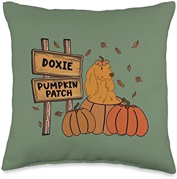 Dachshund Pumpkin Patch Dog Lovers Thanksgiving Halloween Throw Pillow by Unknown