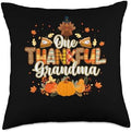 One Thankful Grandma Autumn Grandma Thanksgiving One Thankful Fall Leaves Autumn Grandma Thanksgiving Throw Pillow, 18x18, Multicolor by Unknown