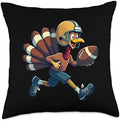 Thanksgiving Football Player Thanksgiving Football Turkey Throw Pillow by Unknown