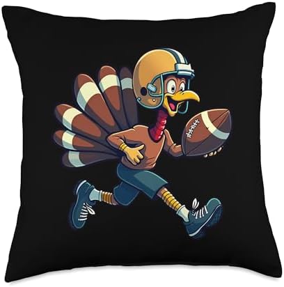 Thanksgiving Football Player Thanksgiving Football Turkey Throw Pillow by Unknown