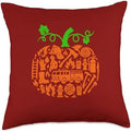 Firefighter Tools Pumpkin Shape Thanksgiving Autumn Job Team Throw Pillow by Unknown