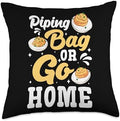 Piping Bag Or Go Home Deviled Egg Thanksgiving Throw Pillow by Unknown