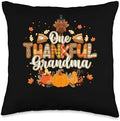 One Thankful Grandma Autumn Grandma Thanksgiving One Thankful Fall Leaves Autumn Grandma Thanksgiving Throw Pillow, 16x16, Multicolor by Unknown