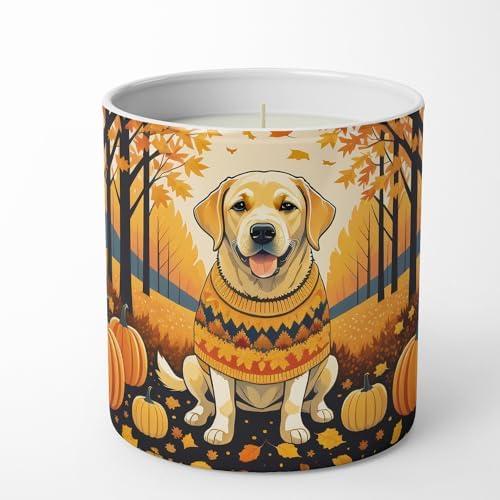 Caroline's Treasures DAC1056CDL Yellow Labrador Retriever Fall Decorative Soy Candle Nature Soy Wax Essential Oil Home Decor Ideal for Bedroom Kitchen Bath Office Gift, 10 oz - Image 4