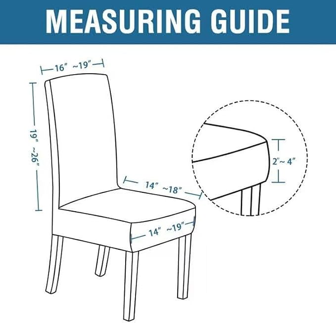 H.VERSAILTEX Velvet Dining Chair Covers Stretch Chair Covers for Dining Room Set of 6 Parson Chair Slipcovers Chair Protectors Covers Dining, Soft Thick Solid Velvet Fabric Washable, Grey Striped
