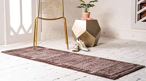 Unique Loom Autumn Collection Modern Contemporary Casual Abstract Area Rug (Brown/ Beige Border, 2 x 6 ft Runner) - Image 2