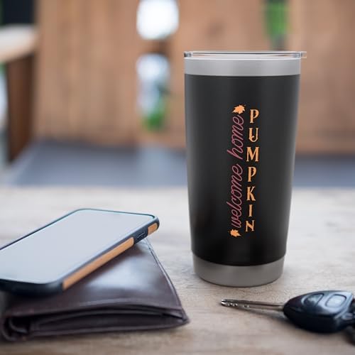 Welcome Home Pumpkin Fall Vibes Autumn Thanksgiving Stainless Steel Insulated Tumbler - Image 7