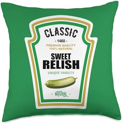 Sweet Relish DIY Halloween Costume Condiment Green Pickle Throw Pillow