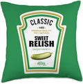 Sweet Relish DIY Halloween Costume Condiment Green Pickle Throw Pillow