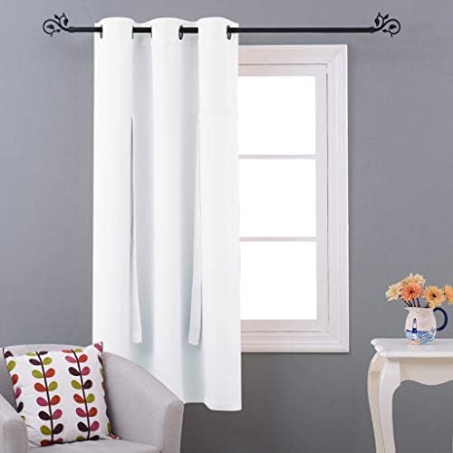 NICETOWN Roman Shades for Home Windows - Thermal Insulated Balloon Shade Blackout Curtain Tie Up Blind for Small Window/Kitchen (Grommet Top Panel, 46" W x 63" L, White) - Image 4
