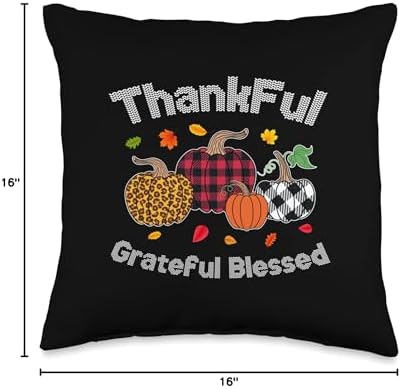 Thanksgiving Day Thankful Grateful Blessed Pumpkin Sweater Throw Pillow - Image 4