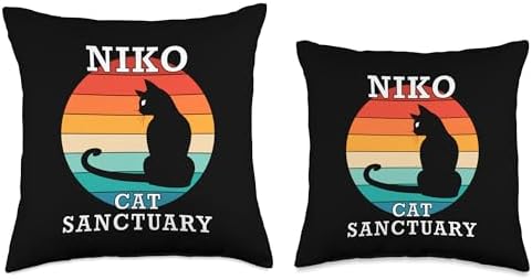 Niko Cat Sanctuary Group Family Reunion Name Throw Pillow - Image 3