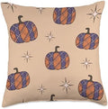 Vintage Fall Season Thanksgiving Cozy Autumn Pumpkin Plaid Throw Pillow by Unknown